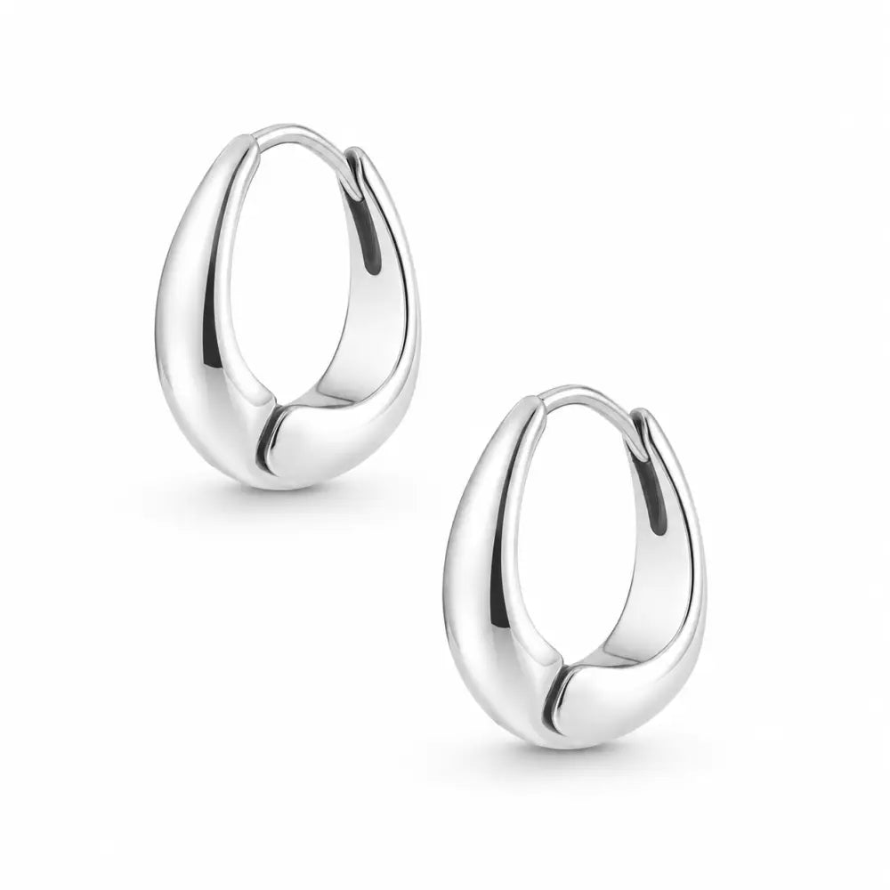Lynette Hoop Earrings - Silver - Earrings