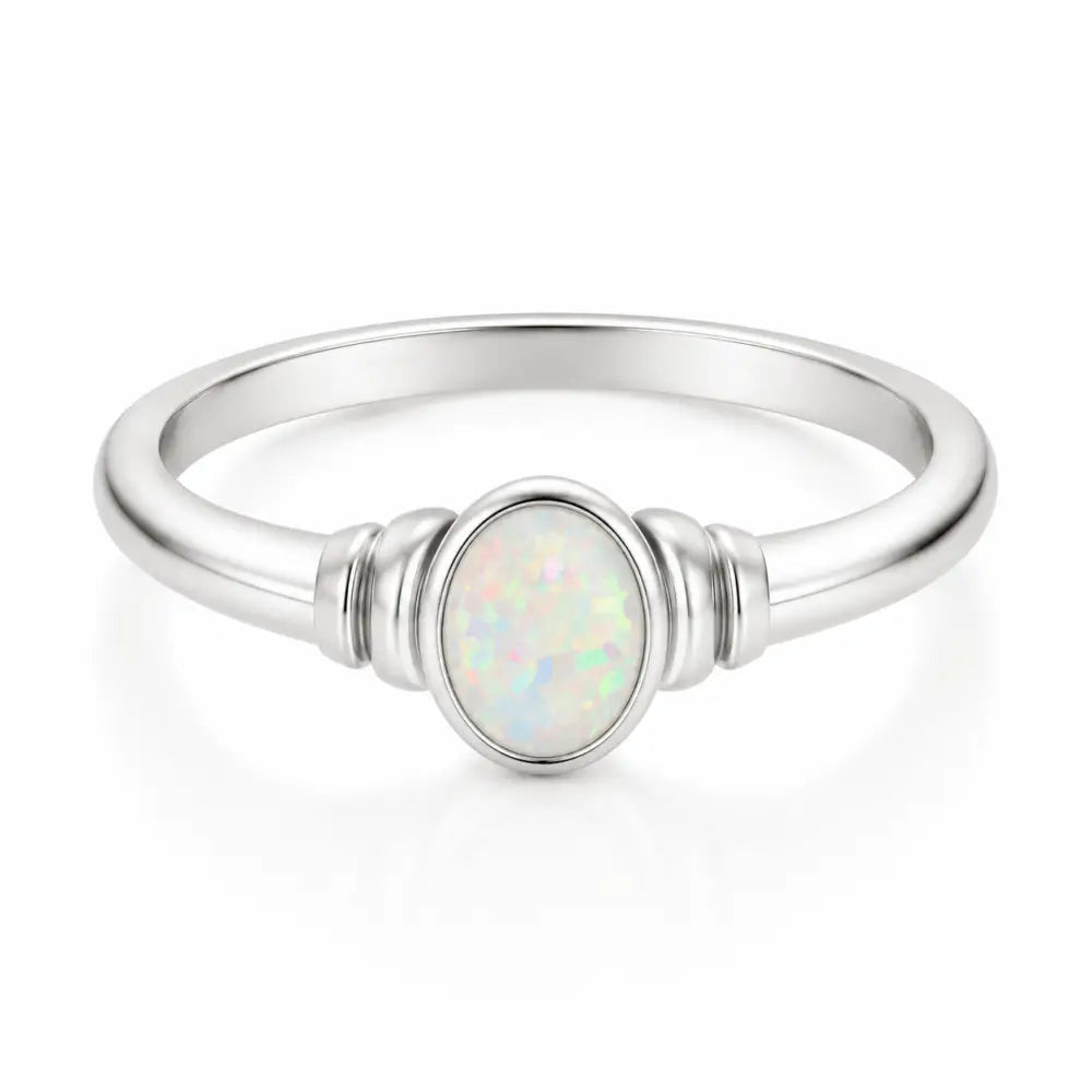Mabel Opal Ring - Silver / 5 - Rings
