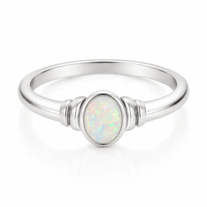 Mabel Opal Ring - Silver / 5 - Rings