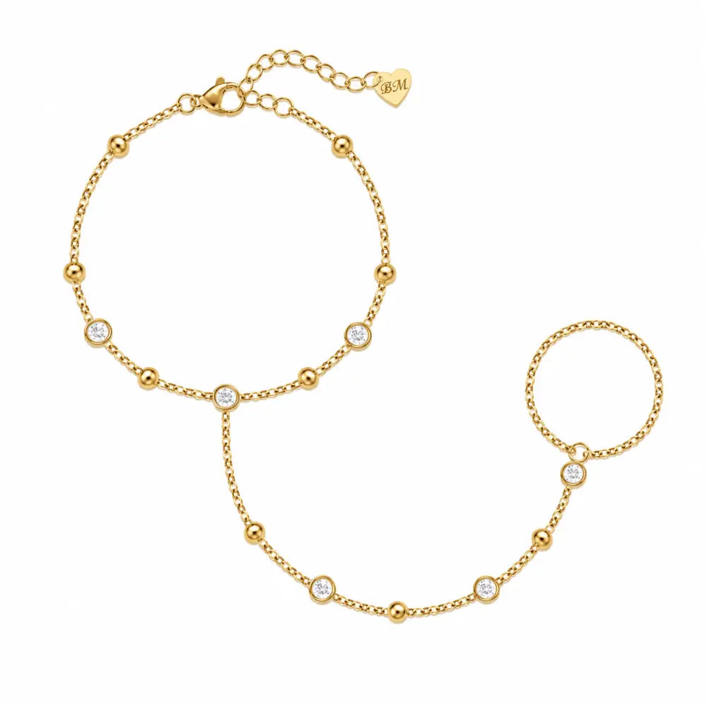 Martha Hand Chain Bracelet - Gold - Bracelets
