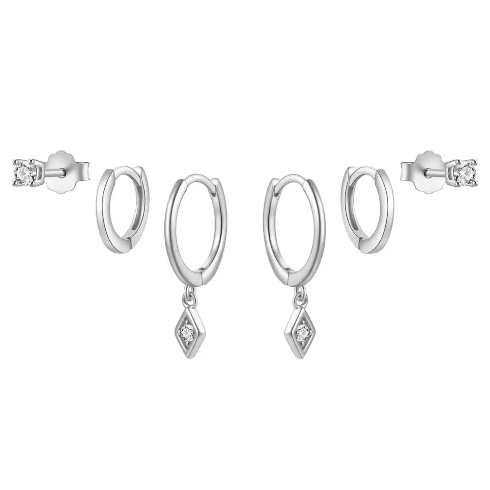 Melody Earring Set - Silver - Earrings