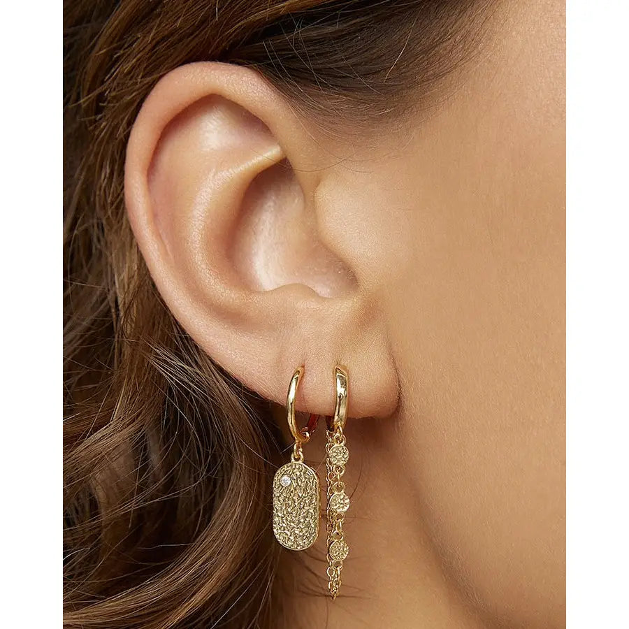 Mendoza Gold Huggie Earrings - Earrings