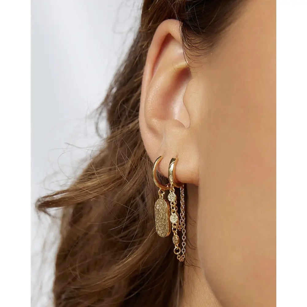 Mendoza Gold Huggie Earrings - Earrings