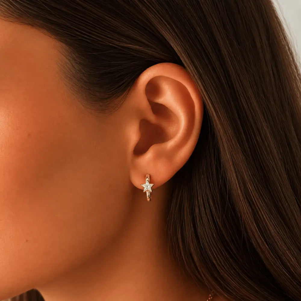 Mika Star Hoop Earrings - Earrings