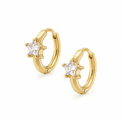 Mika Star Hoop Earrings - Gold - Earrings