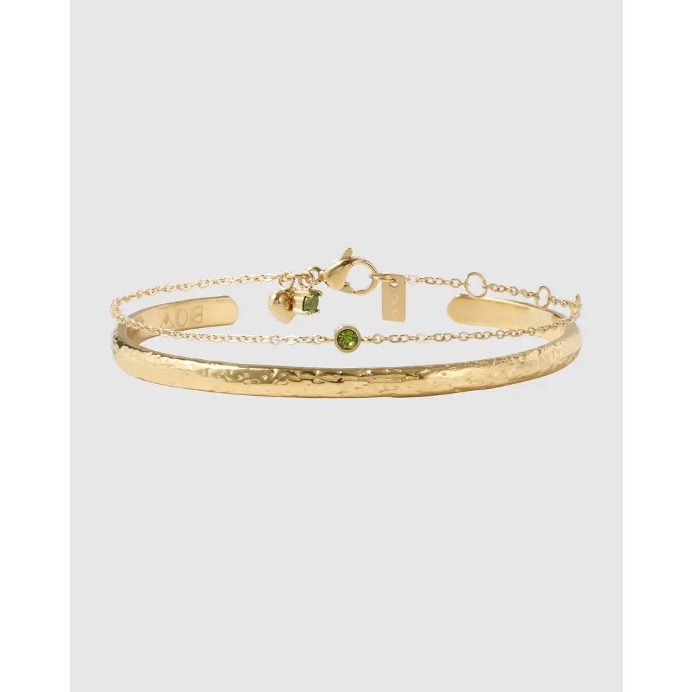 Mini Birthstone Bracelet Stack - August - Peridot - Bracelets