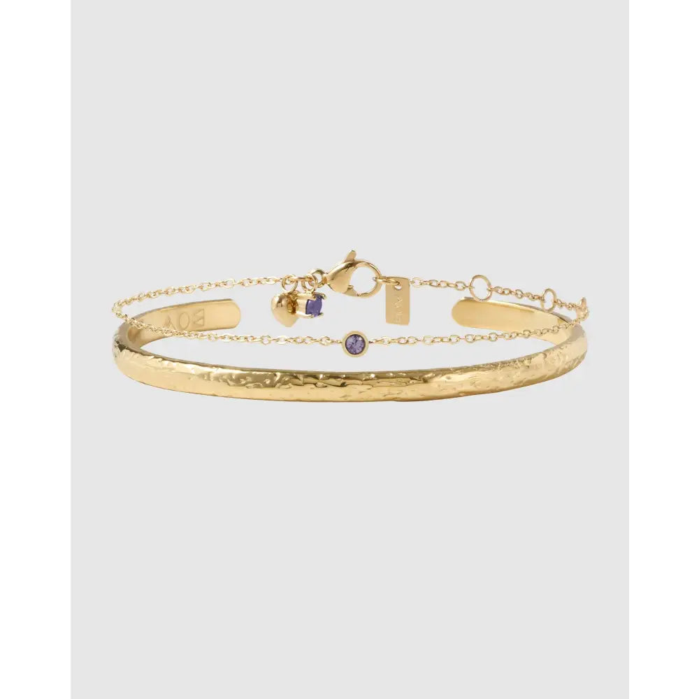 Mini Birthstone Bracelet Stack - February - Amethyst - Bracelets