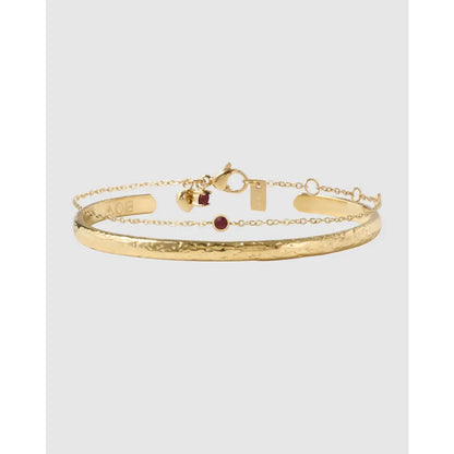 Mini Birthstone Bracelet Stack - January - Garnet - Bracelets