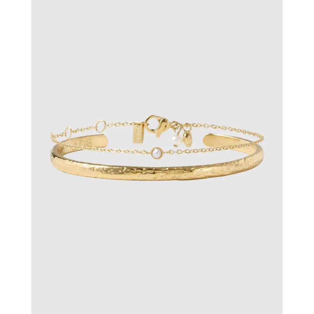 Mini Birthstone Bracelet Stack - June - Pearl - Bracelets