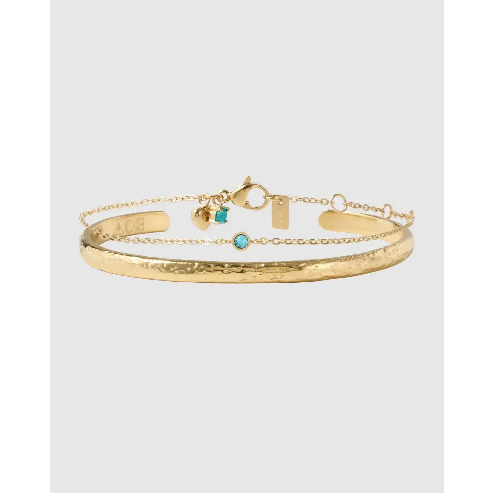 Mini Birthstone Bracelet Stack - March - Aquamarine - Bracelets