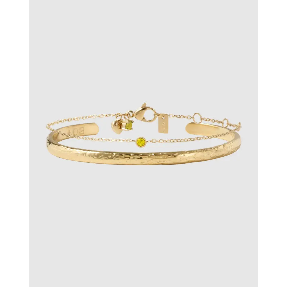 Mini Birthstone Bracelet Stack - November - Citrine - Bracelets