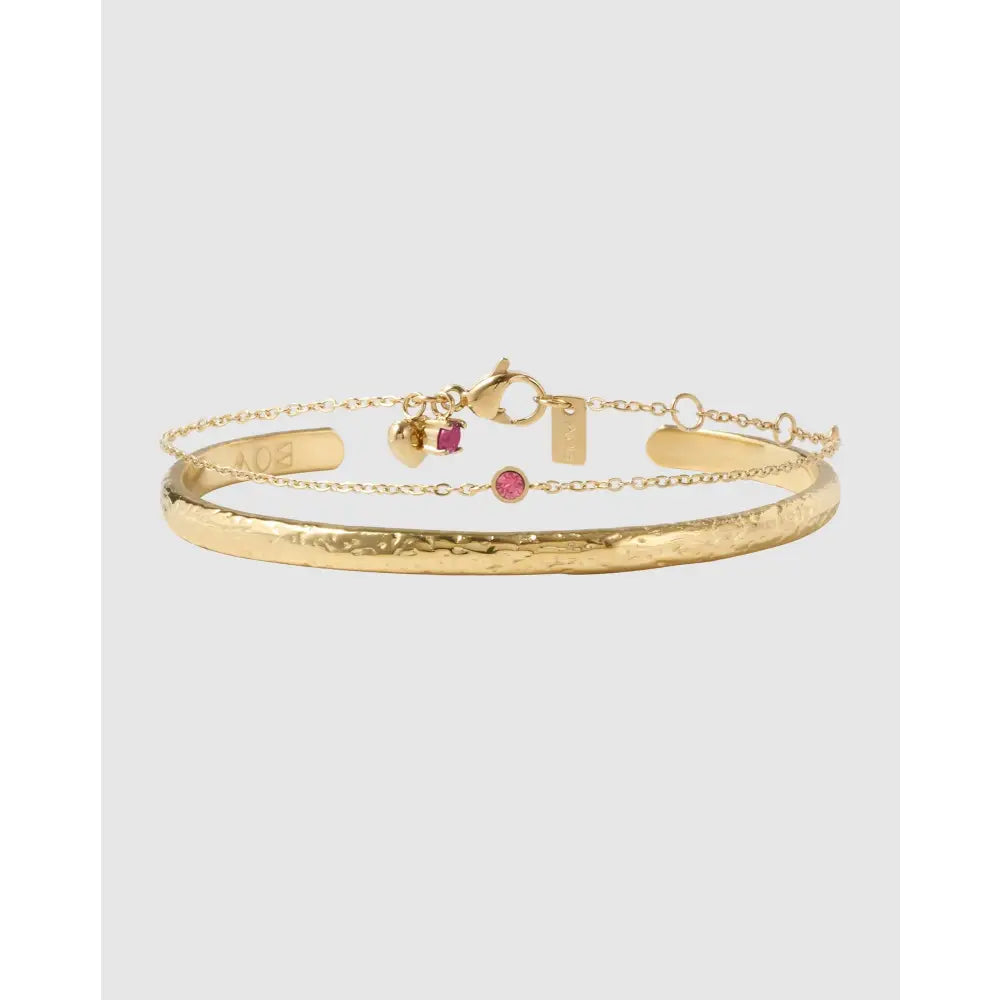 Mini Birthstone Bracelet Stack - October - Pink Tourmaline - Bracelets
