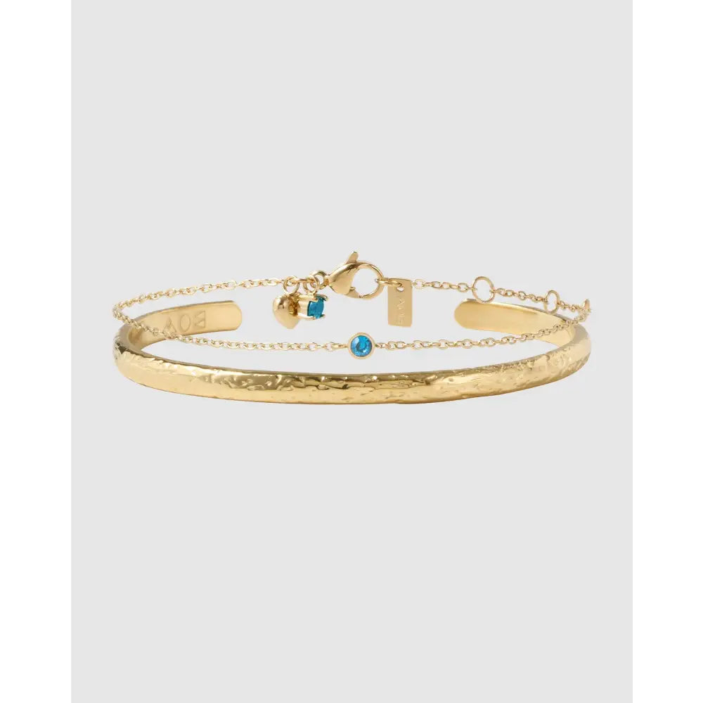 Mini Birthstone Bracelet Stack - September - Sapphire - Bracelets