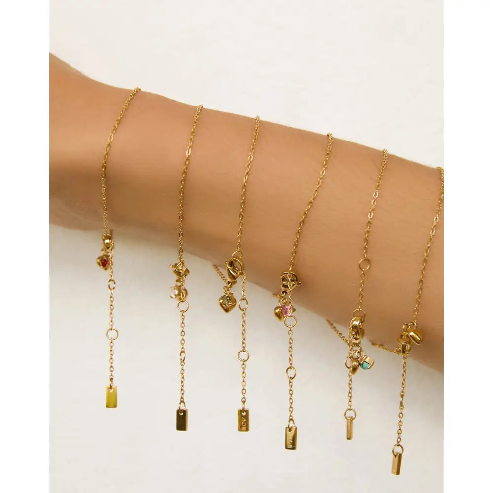 Mini Birthstone Gold Bracelet - Bracelets