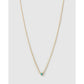 Mini Birthstone Gold Necklace - Gold / December - Turquoise - Necklaces