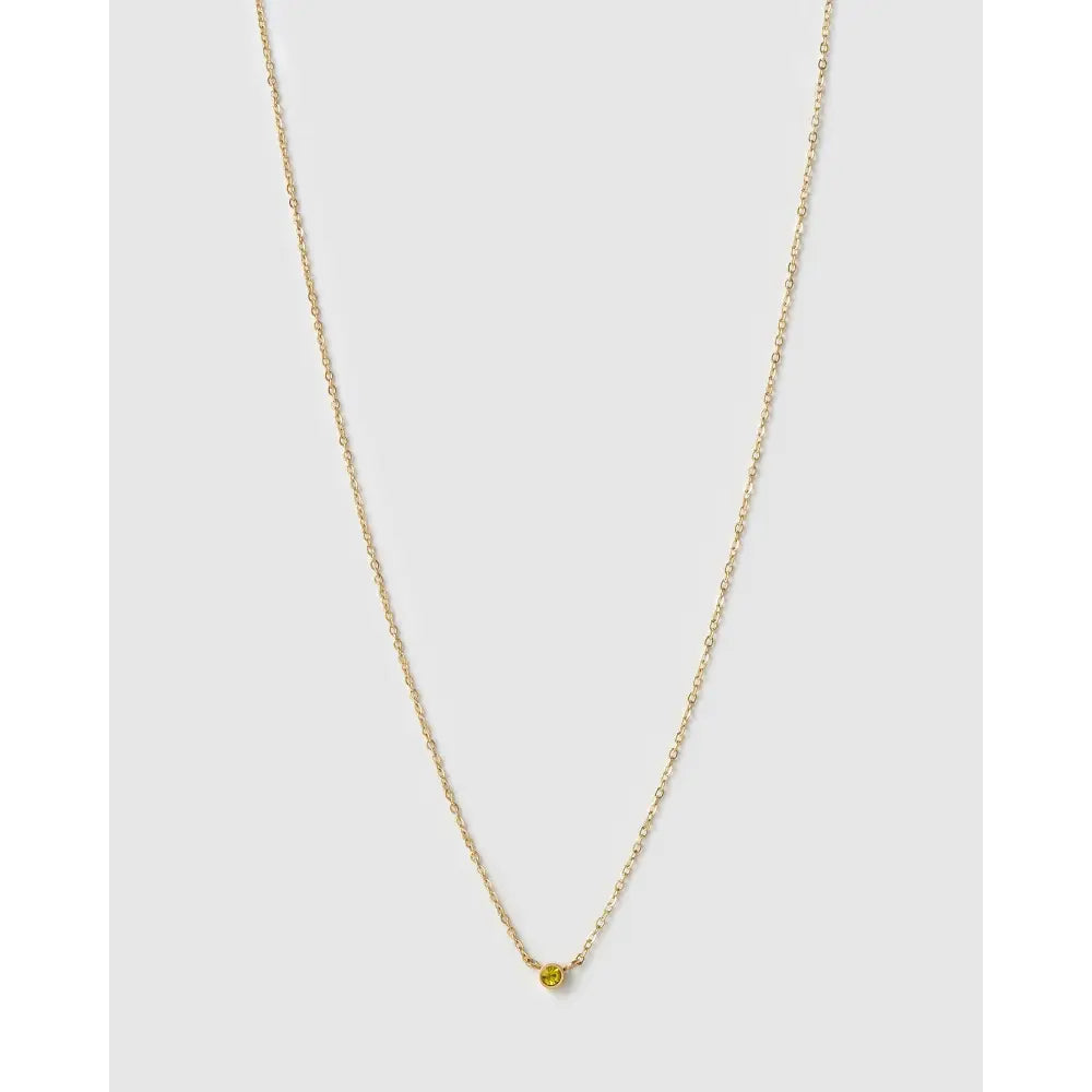 Mini Birthstone Gold Necklace - Gold / November - Citrine - Necklaces