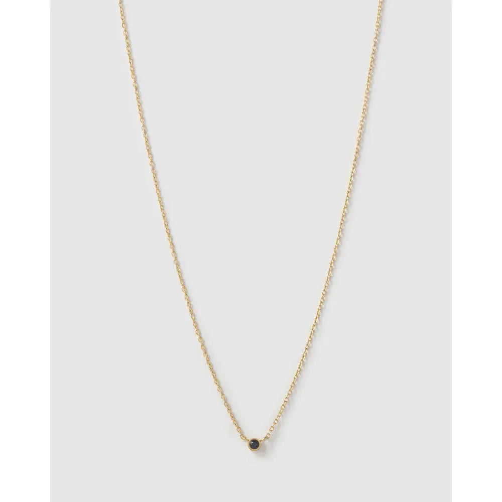 Mini Birthstone Gold Necklace - Gold / September - Sapphire - Necklaces