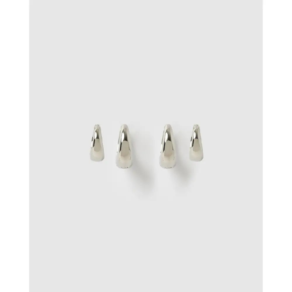 Mini Earring Stack - Silver - Earrings