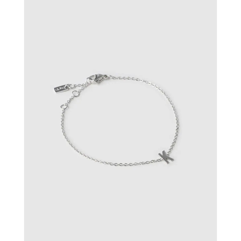 Mini Initial Bracelet - Silver / K - Bracelets