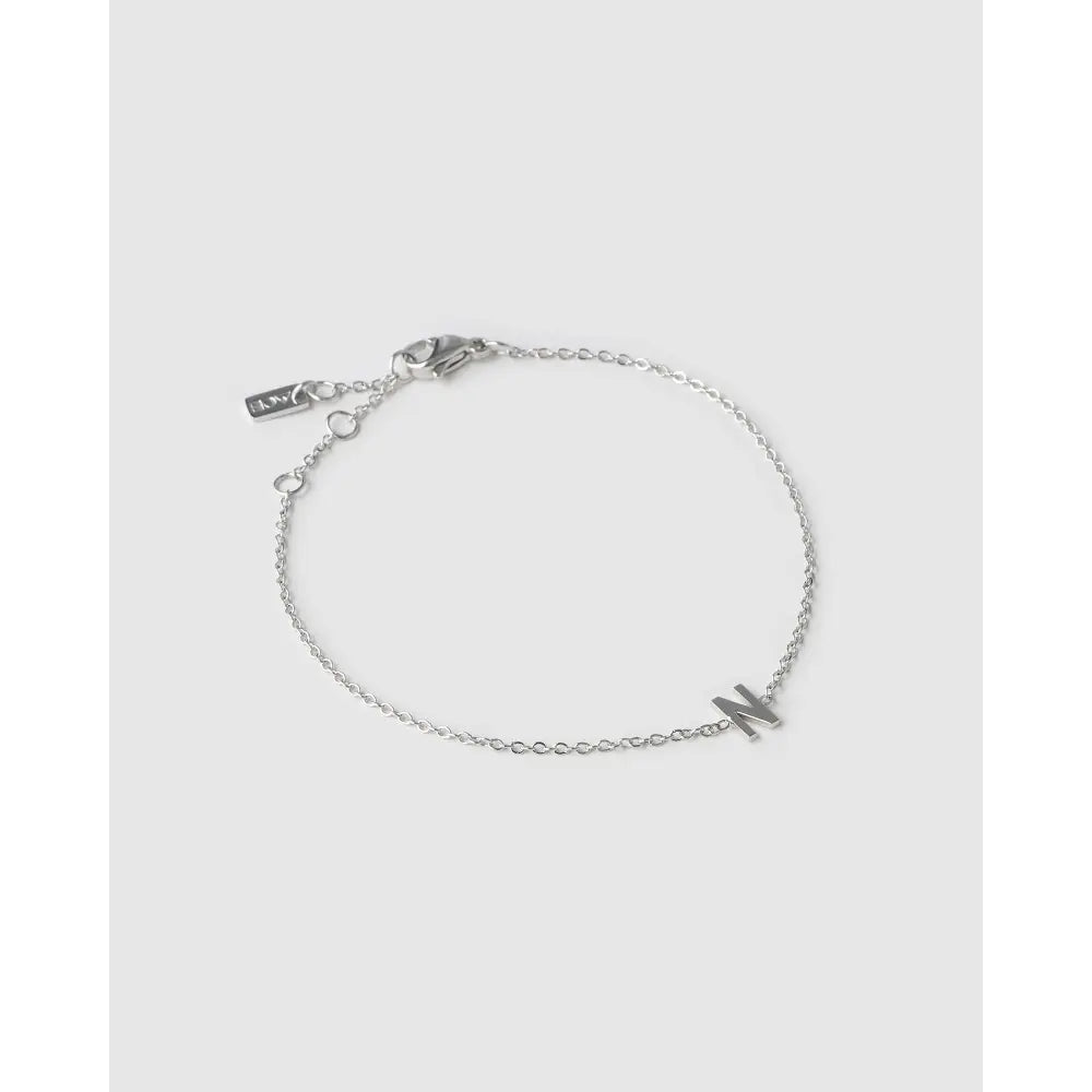 Mini Initial Bracelet - Silver / N - Bracelets