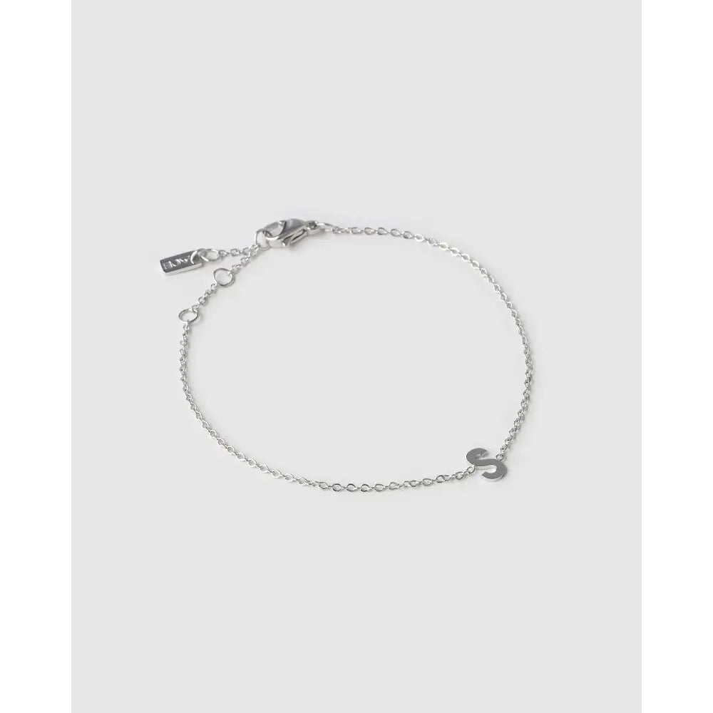 Mini Initial Bracelet - Silver / S - Bracelets