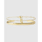 Mini Initial Bracelet Stack - F / Gold - Bracelets