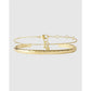 Mini Initial Bracelet Stack - I / Gold - Bracelets