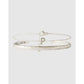 Mini Initial Bracelet Stack - P / Silver - Bracelets