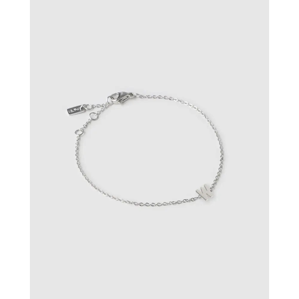 Mini Initial Bracelet - Silver / W - Bracelets