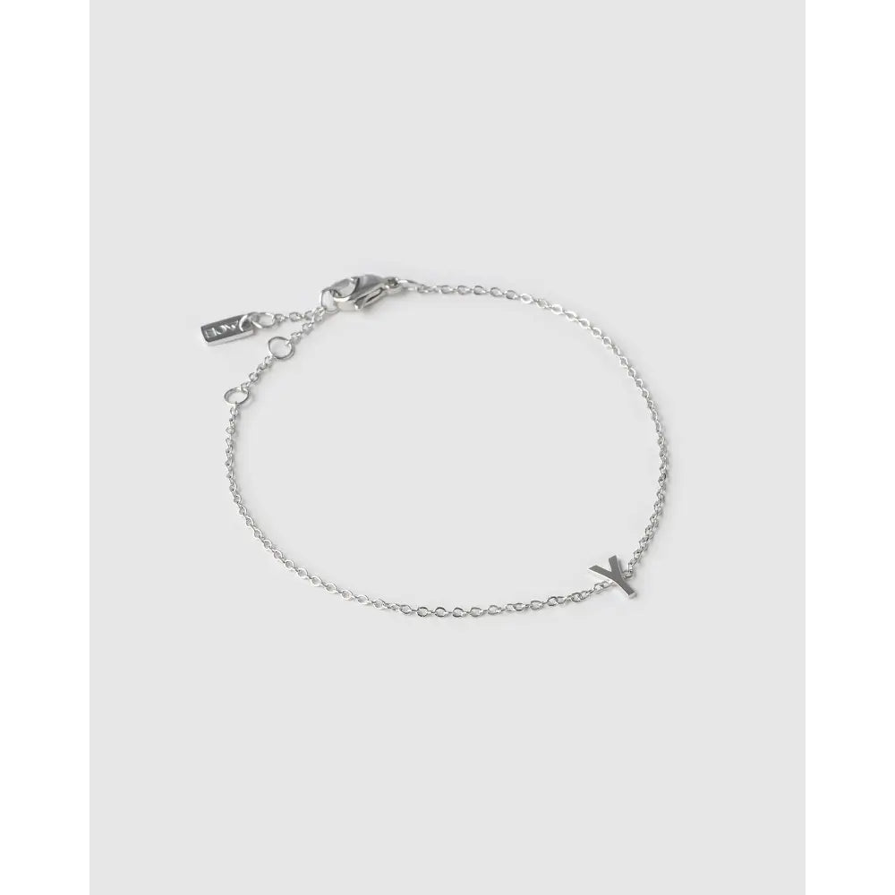 Mini Initial Bracelet - Silver / Y - Bracelets