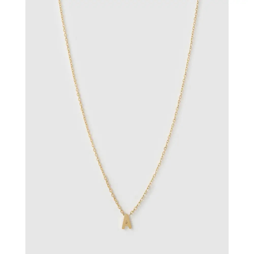Mini Initial Necklace - A / Gold - Necklaces
