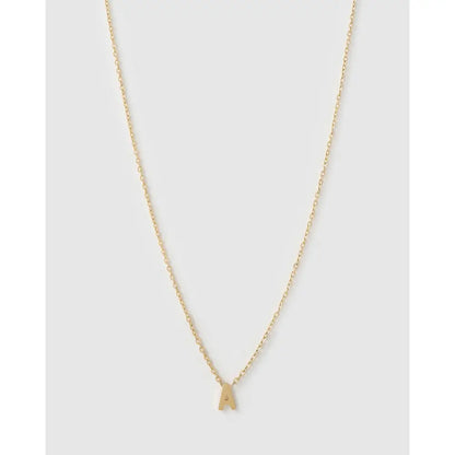 Mini Initial Necklace - A / Gold - Necklaces