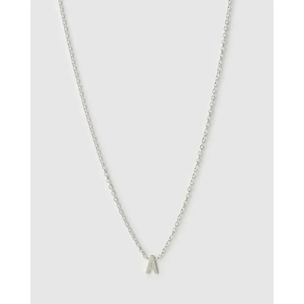 Mini Initial Necklace - A / Silver - Necklaces