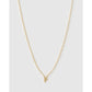 Mini Initial Necklace - F / Gold - Necklaces