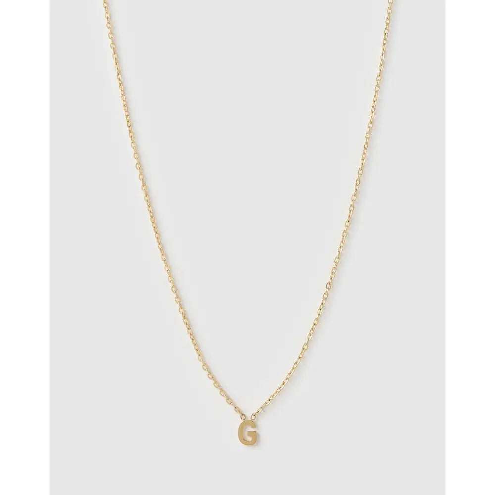 Mini Initial Necklace - G / Gold - Necklaces
