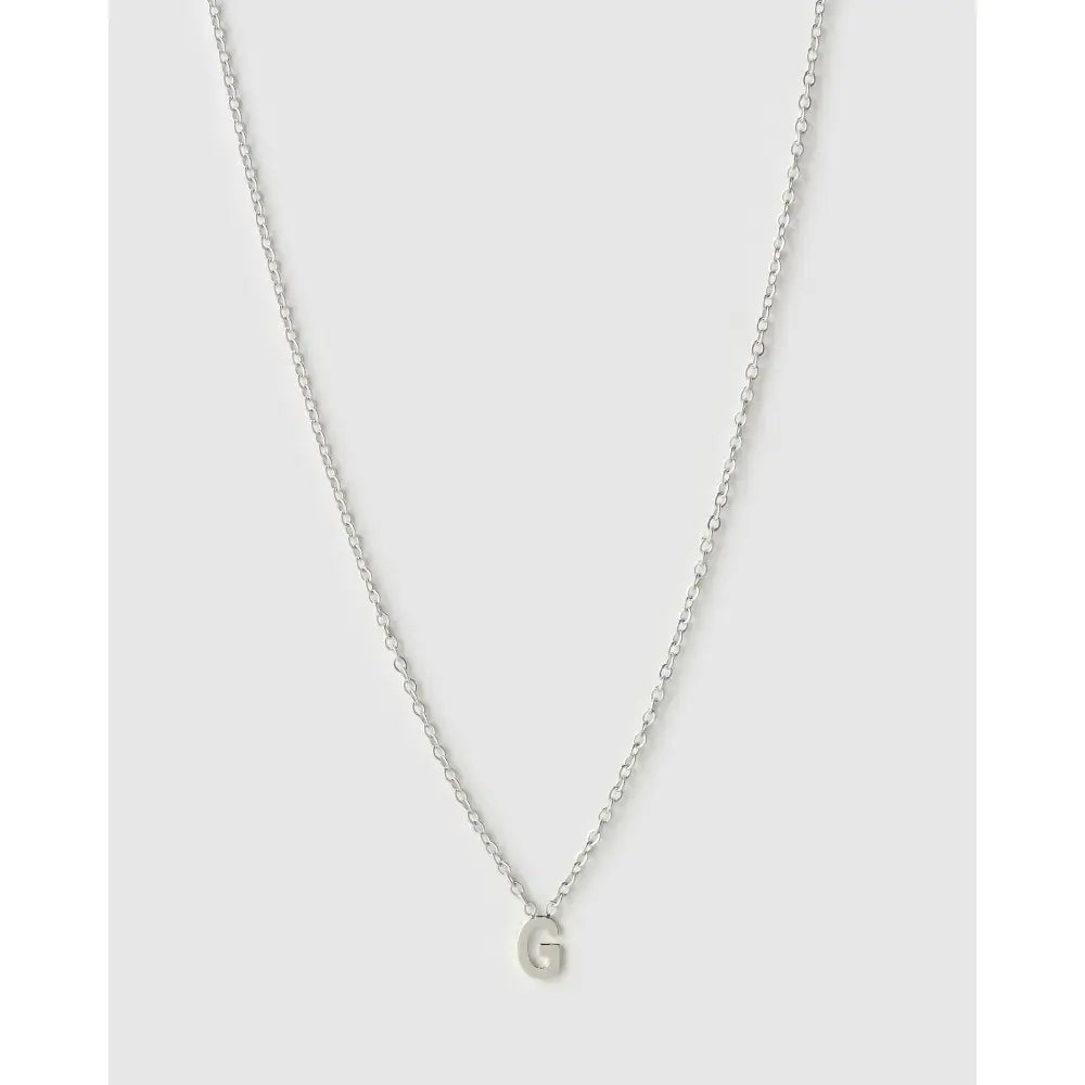 Mini Initial Necklace - G / Silver - Necklaces