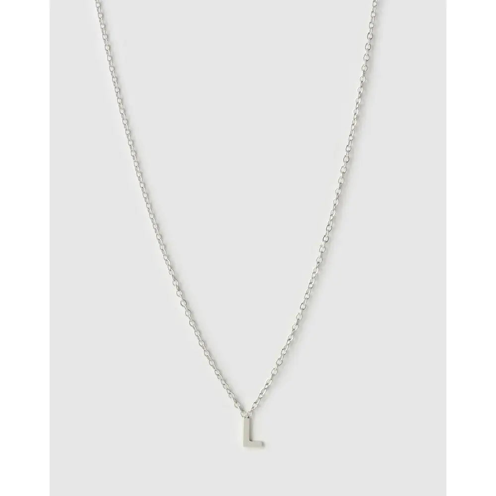 Mini Initial Necklace - L / Silver - Necklaces