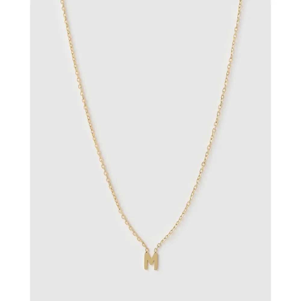 Mini Initial Necklace - M / Gold - Necklaces