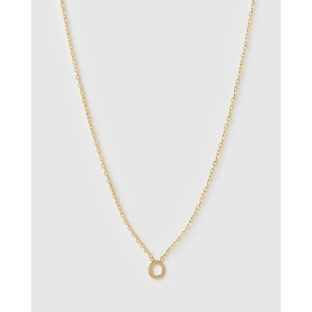 Mini Initial Necklace - O / Gold - Necklaces