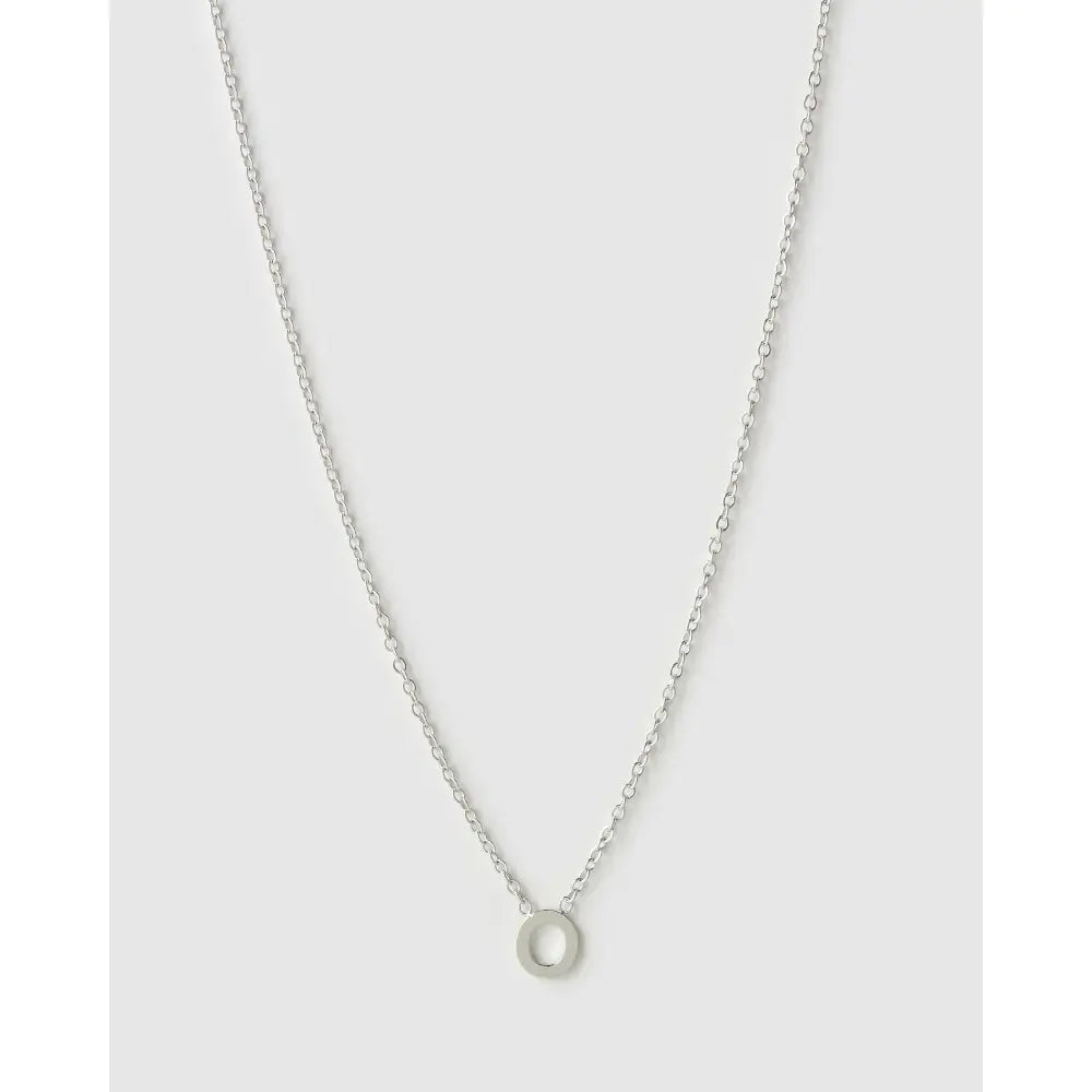 Mini Initial Necklace - O / Silver - Necklaces