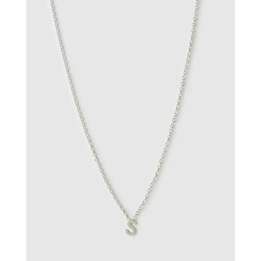Mini Initial Necklace - S / Silver - Necklaces
