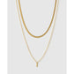 Mini Initial Necklace Stack - Gold / I - Necklaces