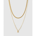 Mini Initial Necklace Stack - Gold / A - Necklaces