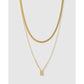 Mini Initial Necklace Stack - Gold / B - Necklaces