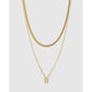 Mini Initial Necklace Stack - Gold / D - Necklaces