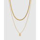 Mini Initial Necklace Stack - Gold / E - Necklaces