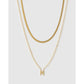 Mini Initial Necklace Stack - Gold / M - Necklaces