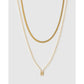 Mini Initial Necklace Stack - Gold / N - Necklaces
