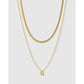 Mini Initial Necklace Stack - Gold / Q - Necklaces