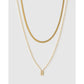 Mini Initial Necklace Stack - Gold / R - Necklaces